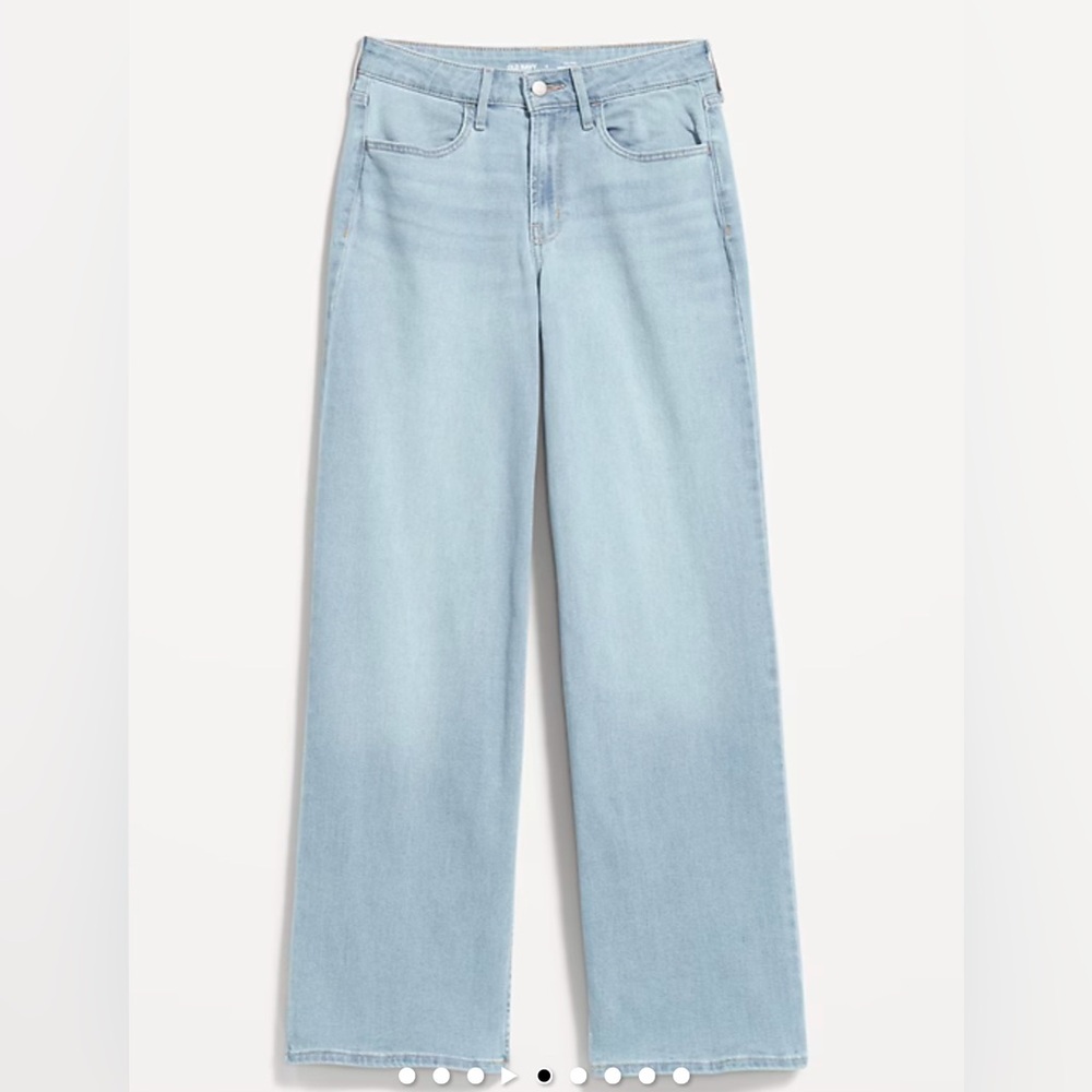 🆕 Old Navy Women's High-Waisted Wow Wide-Leg Jeans Light Wash 10 Regular M - Picture 9 of 16
